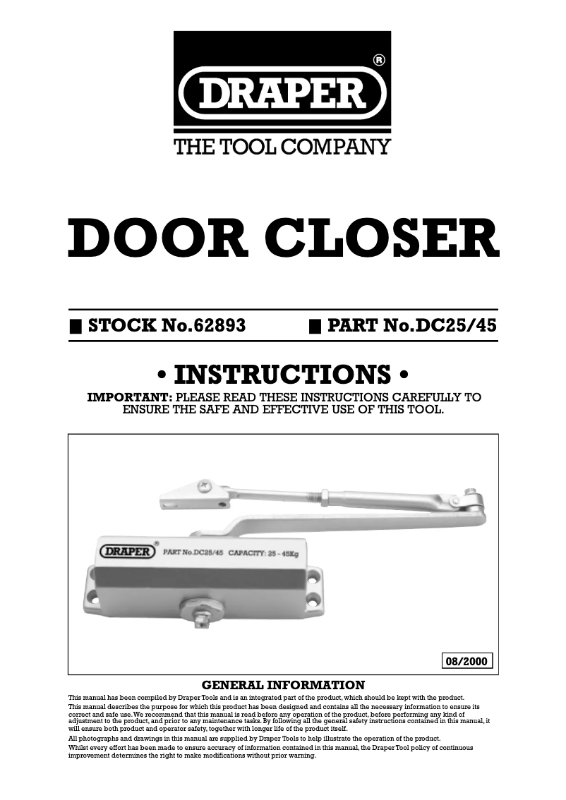 First page image of the manual for DC25/45