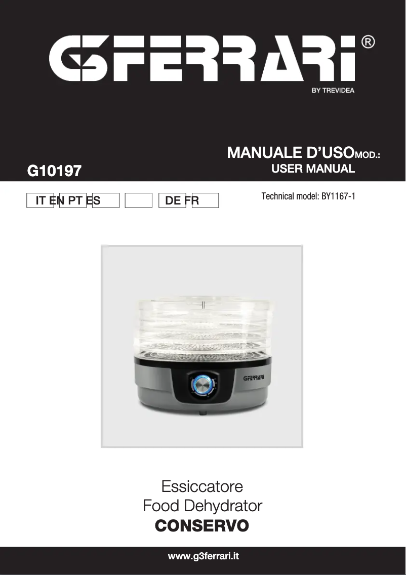 Page 1 of the manual User Manual G3 Ferrari Conservo G10197