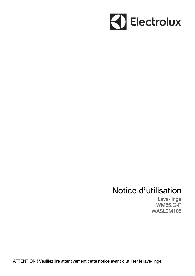 First page image of the manual for WASL3M105