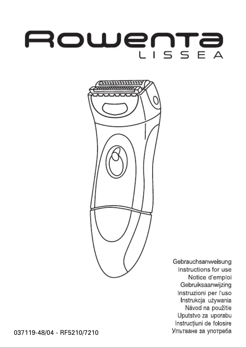 Page 1 of the manual User Manual Rowenta Lissea RF7210