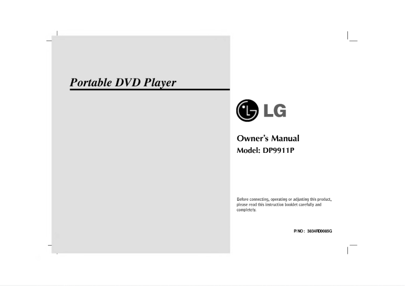 Page 1 of the manual User Manual LG DP9911P