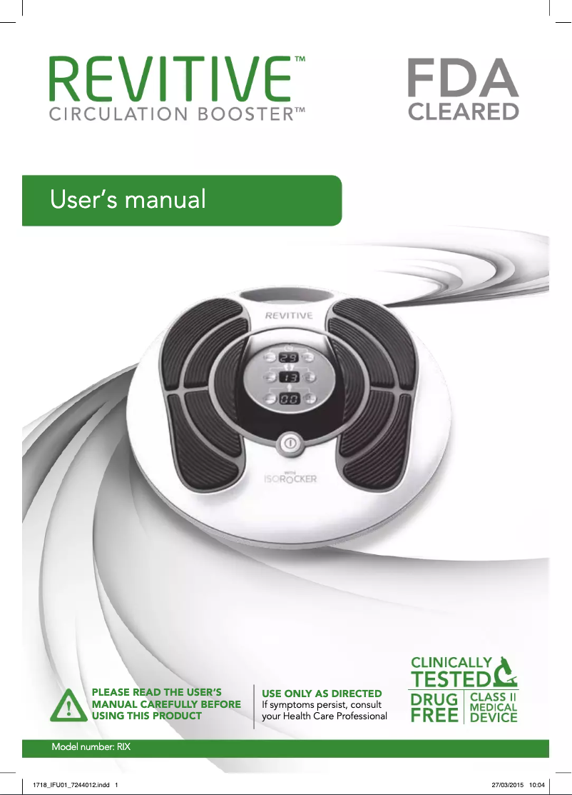 First page image of the manual for Circulation Booster