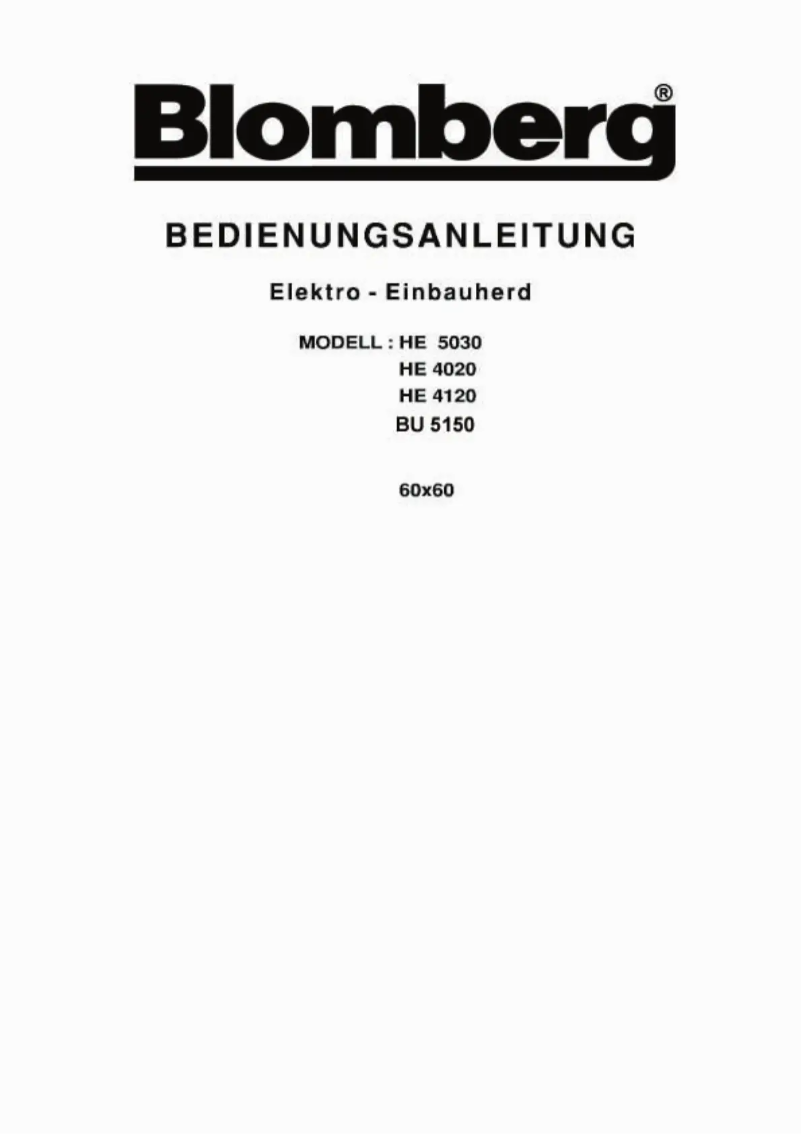 First page image of the manual for HE 5030