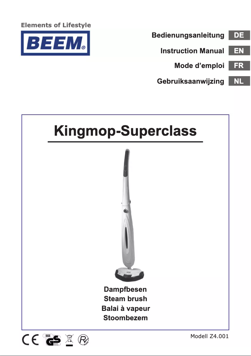 Image de la première page du manuel de l'appareil Kingmop-Superclass