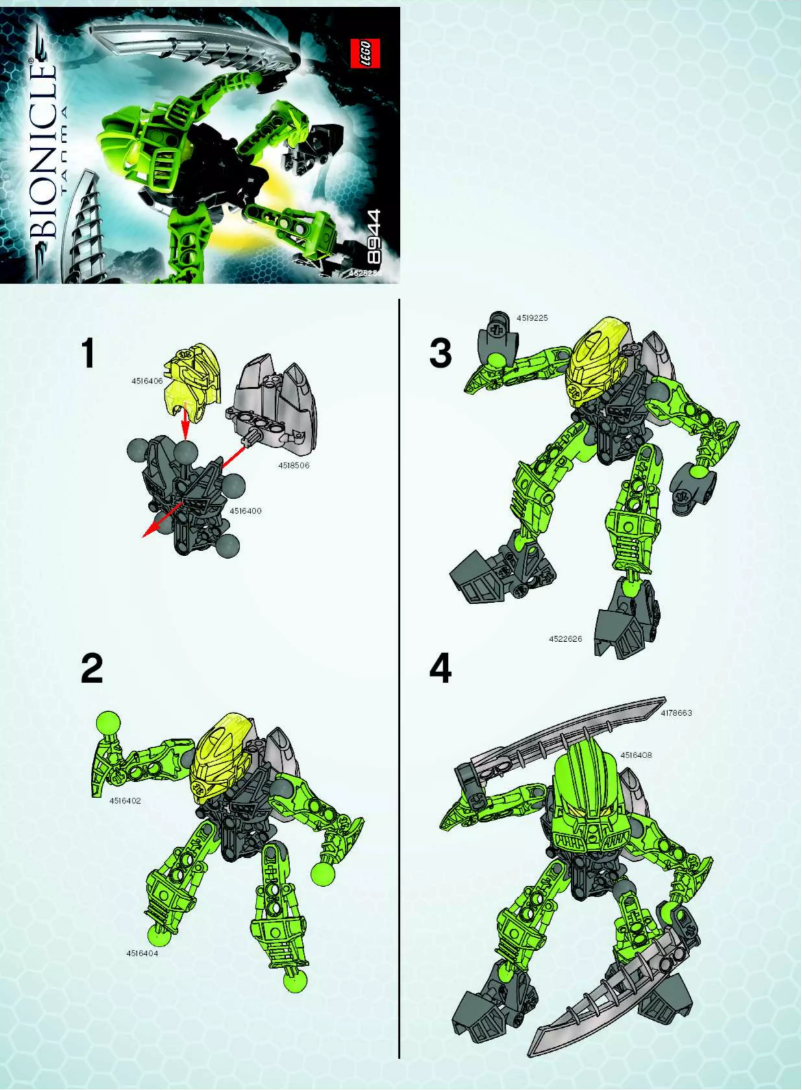 Page 1 of the manual User Manual Lego Bionicle 8944