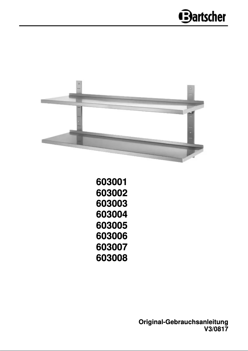 First page image of the manual for 603004