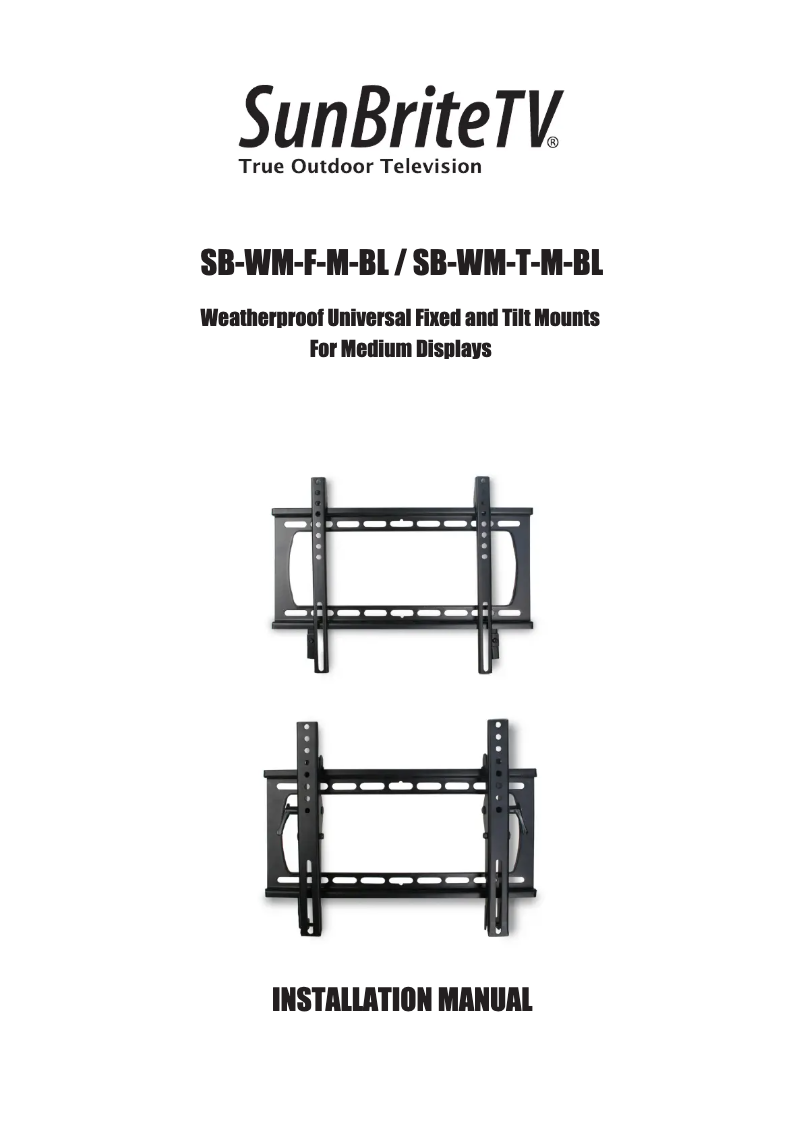 First page image of the manual for SB-WM-F-M-BL