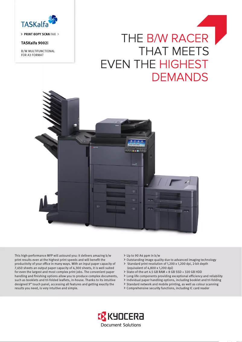 First page image of the manual for TASKalfa 9002i