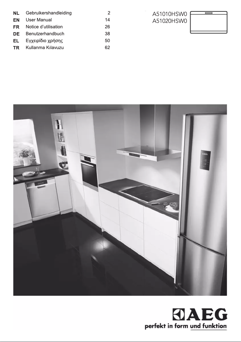 Page 1 of the manual User Manual AEG A51010HSW0