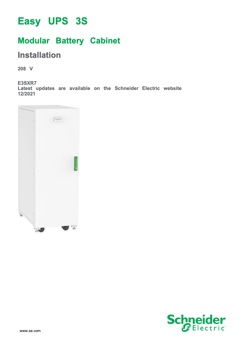 First page image of the manual for E3SXR7