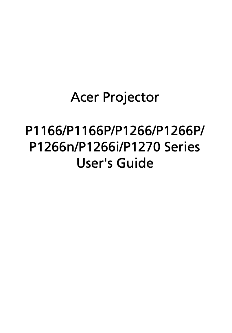 First page image of the manual for P1166