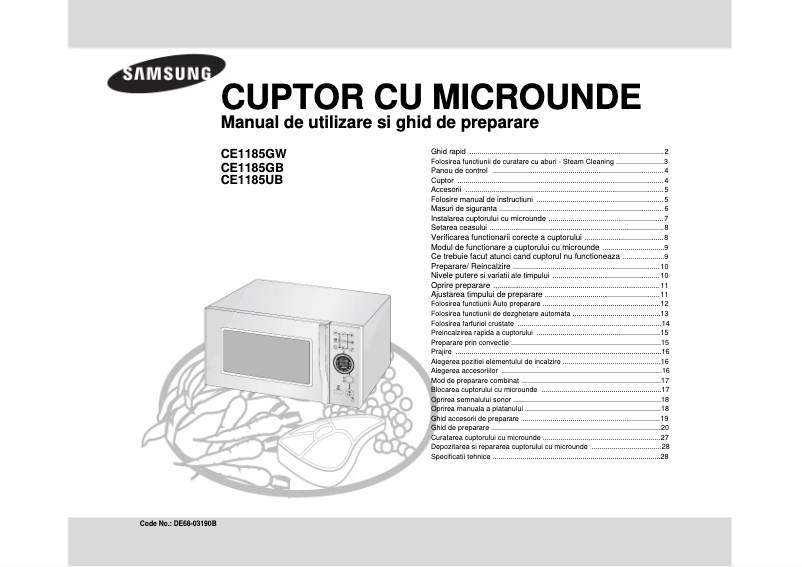 First page image of the manual for CE1185GW