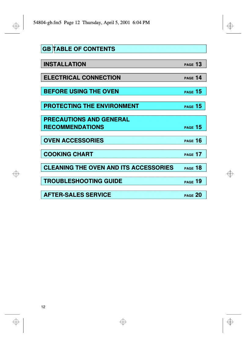 Page 1 de la notice Manuel utilisateur Whirlpool OBU 228