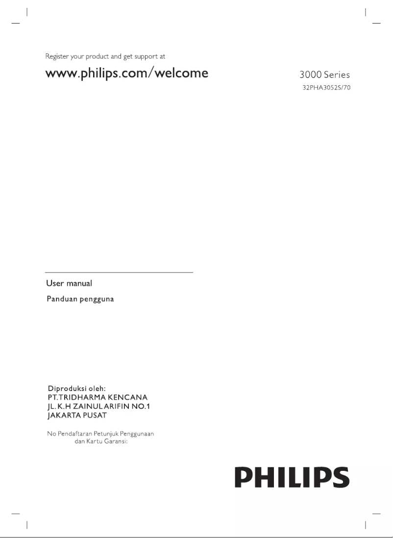 First page image of the manual for 32PHA3052S