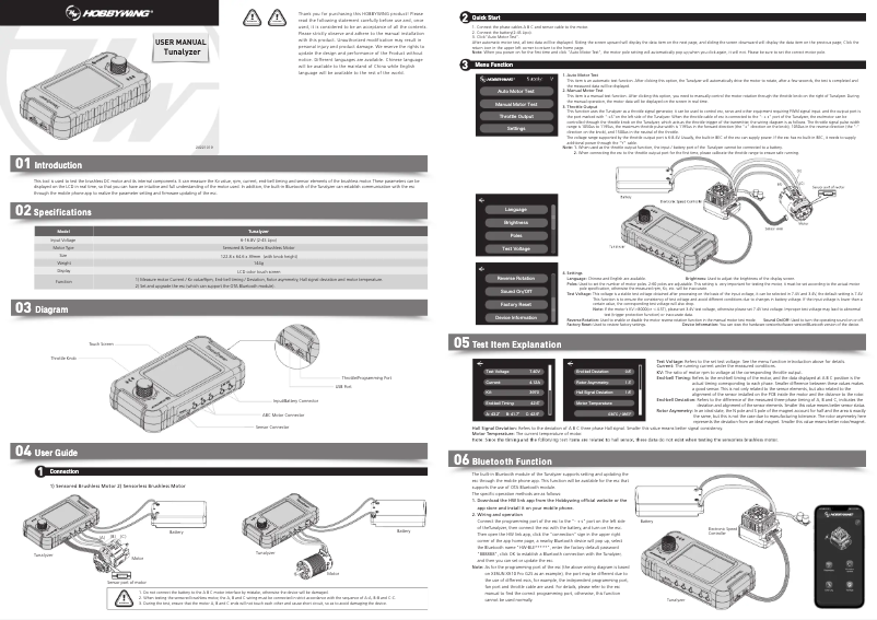 Page 1 of the manual User Manual Hobbywing Tunalyze