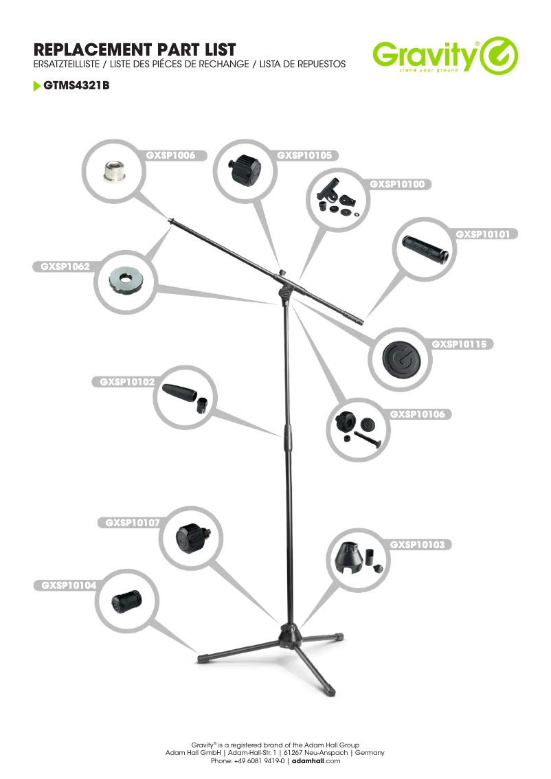 Page 1 of the manual Technical Sheet Gravity TMS 4321 B