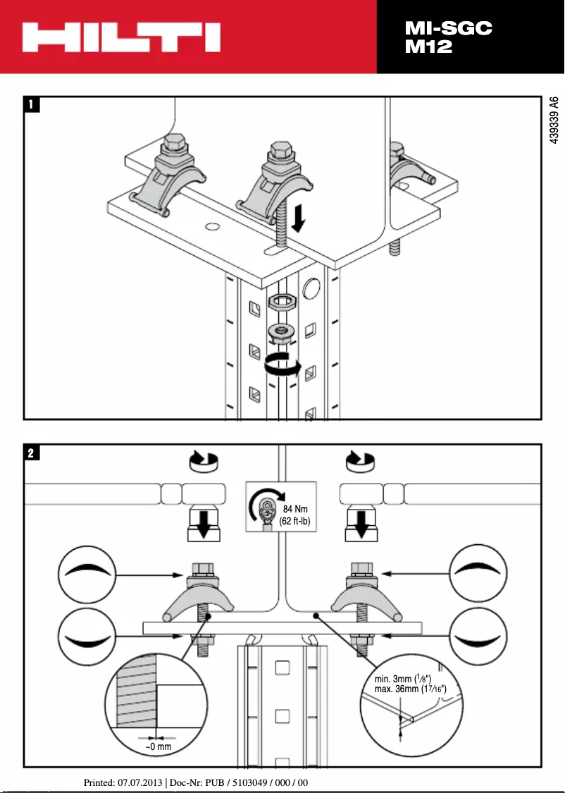 Page 1 of the manual User Manual Hilti MI-SGC M12