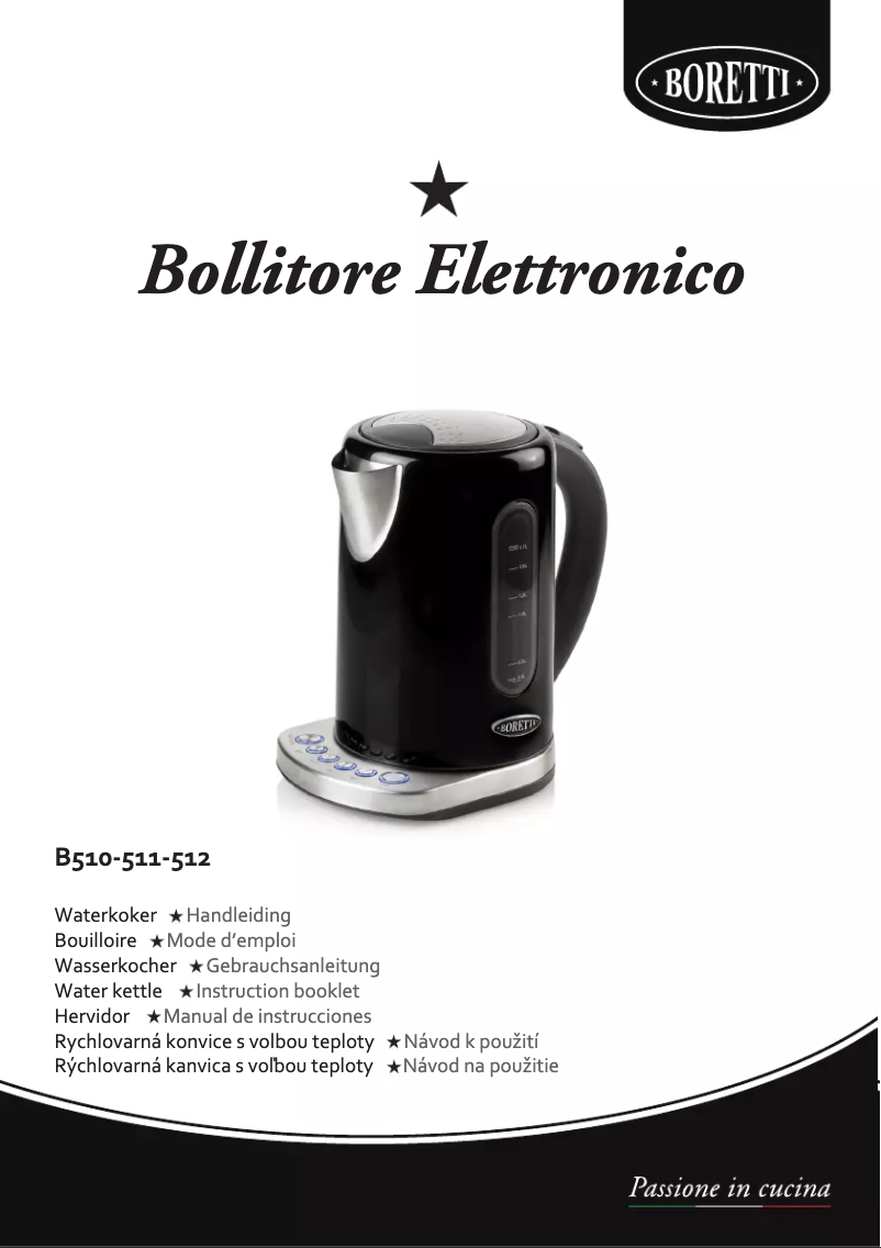 First page image of the manual for Bollitore Elettronico B510