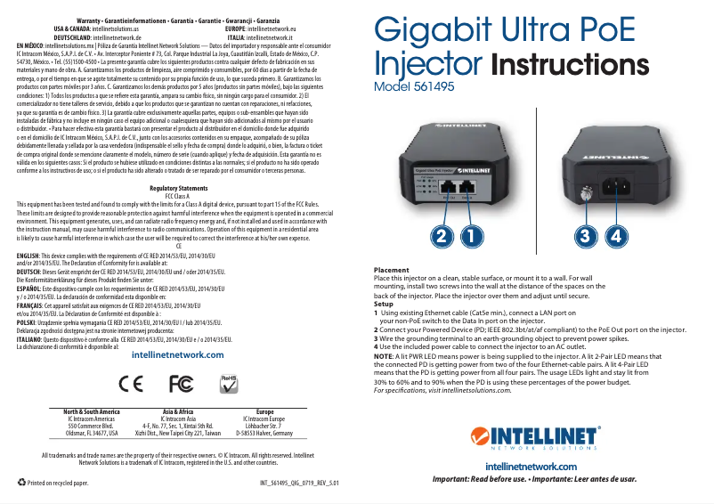 Page 1 of the manual User Manual Intellinet 561495