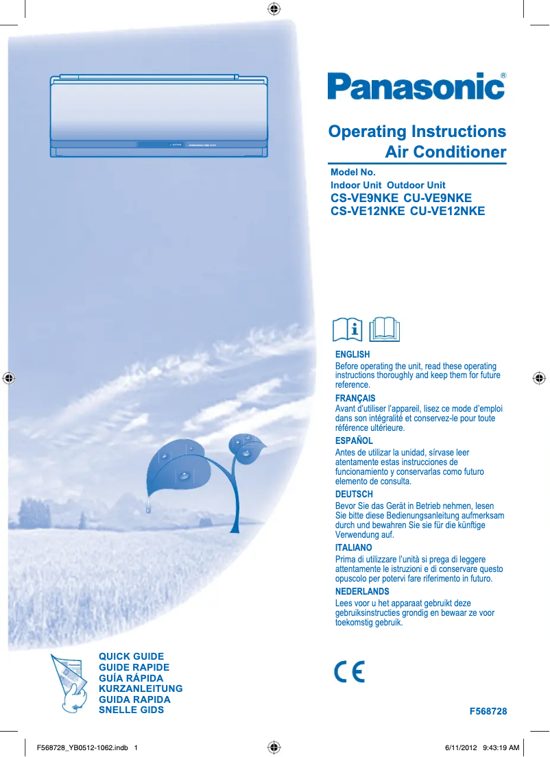 Page 1 of the manual User Manual Panasonic CU-VE12NKE