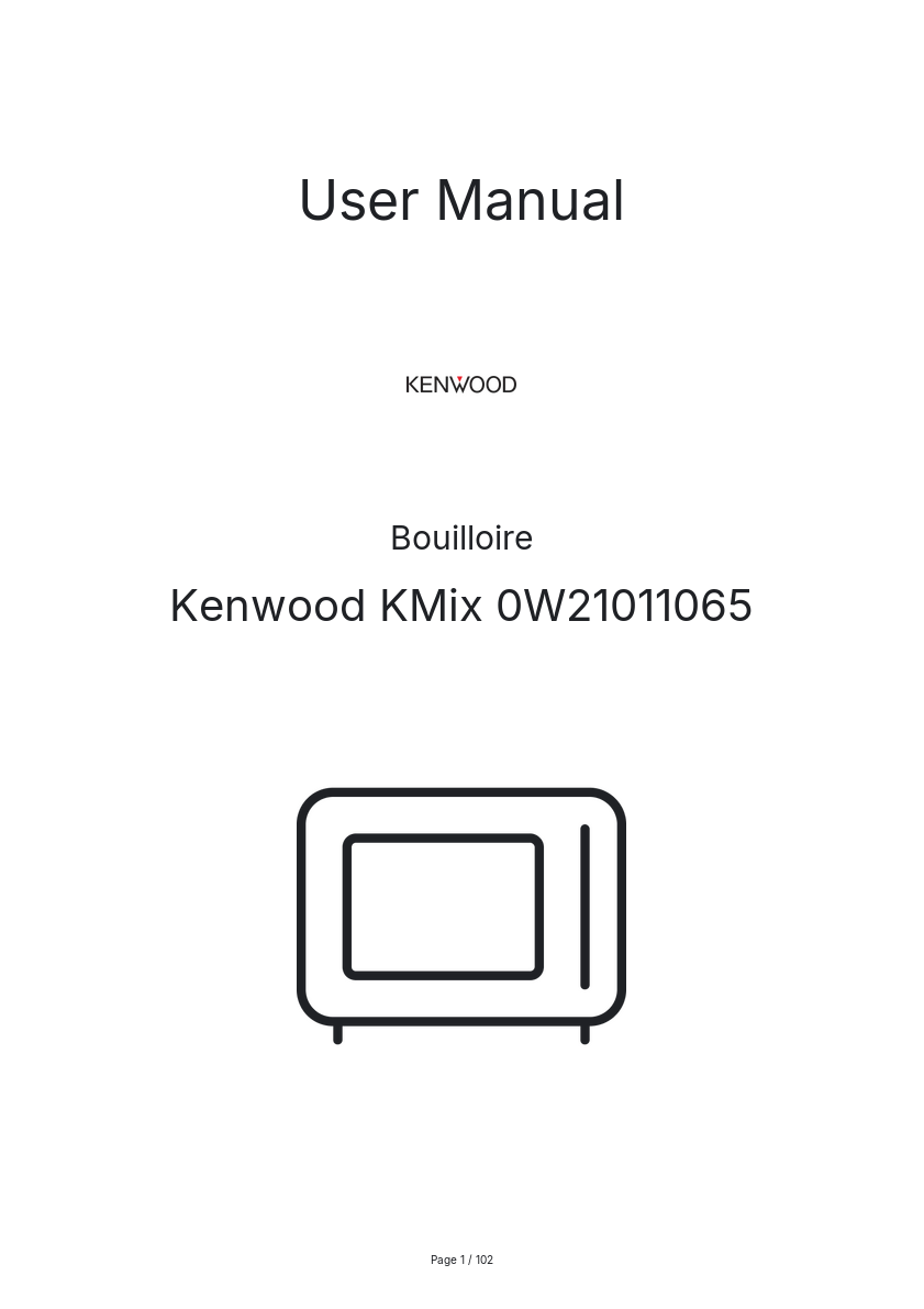Page 1 of the manual User Manual Kenwood KMix 0W21011065