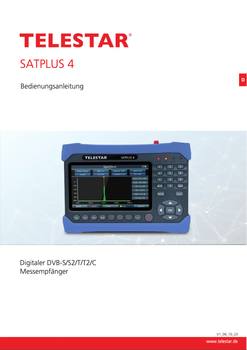 First page image of the manual for SATPLUS 4
