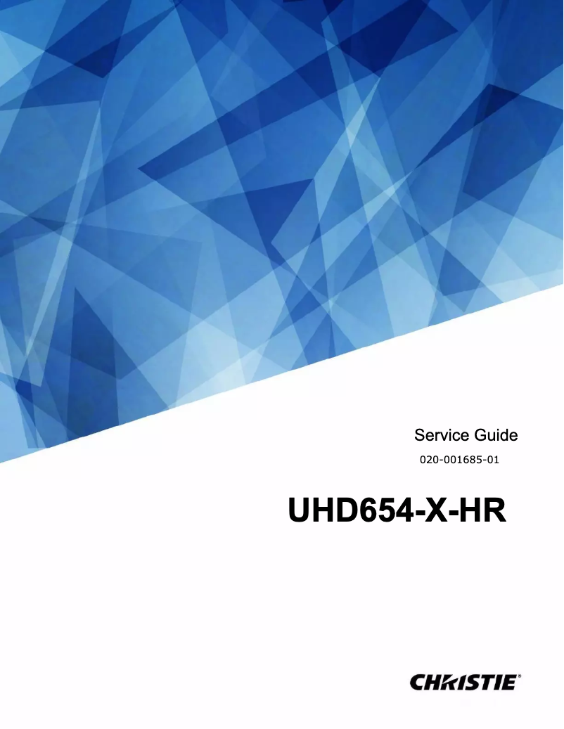 Page 1 of the manual User Manual Christie Ultra UHD654-X-HR