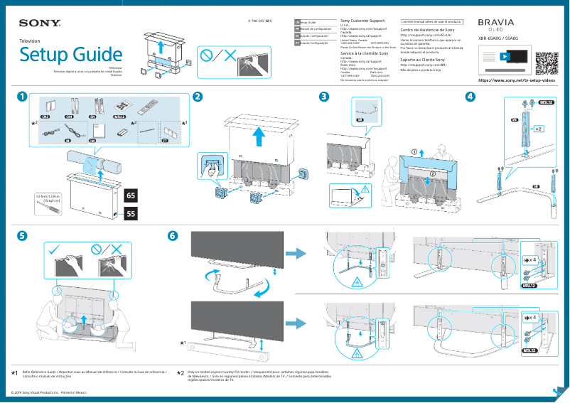 First page image of the manual for XBR-65A8G
