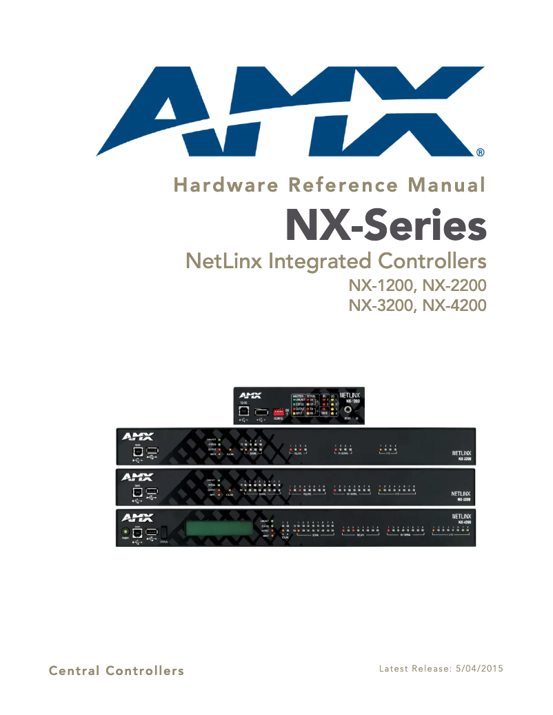 Page 1 of the manual User Manual AMX NetLinx NX-3200