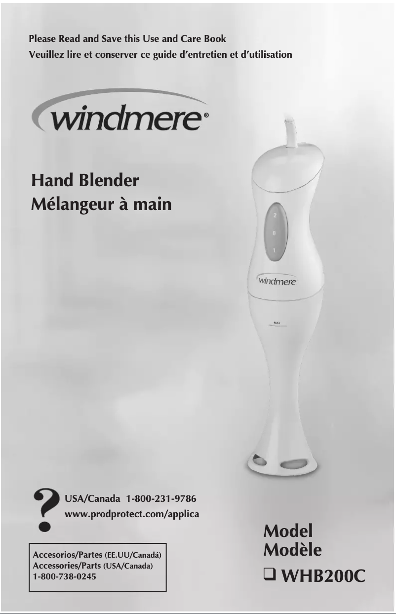 First page image of the manual for WHB200C