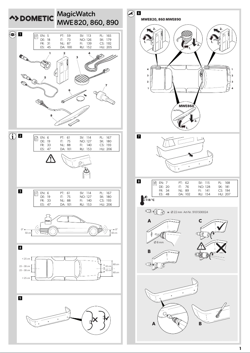 Page 1 de la notice Manuel utilisateur Dometic MagicWatch MWE860
