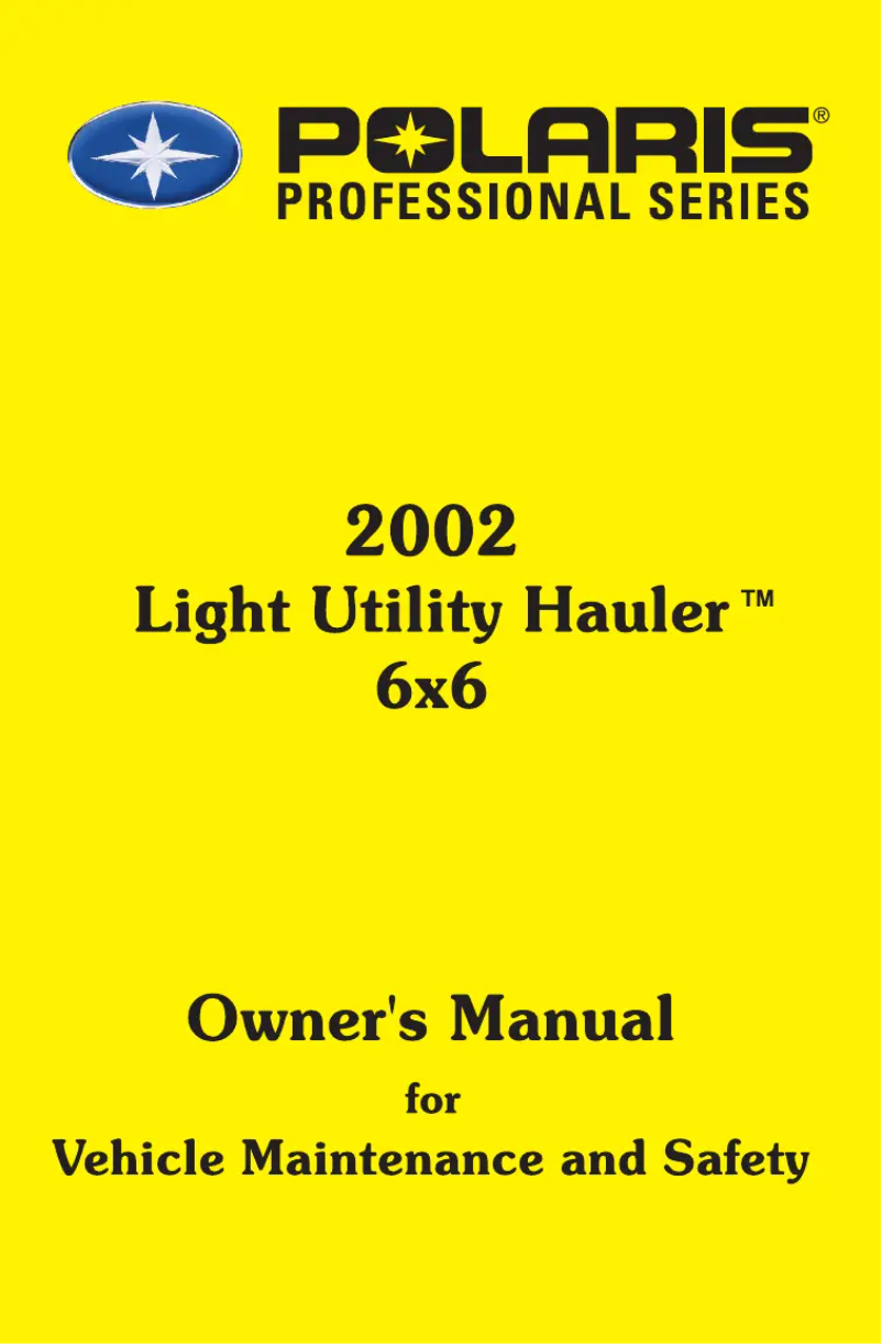 First page image of the manual for Light Utility Hauler 6x6 (2002)