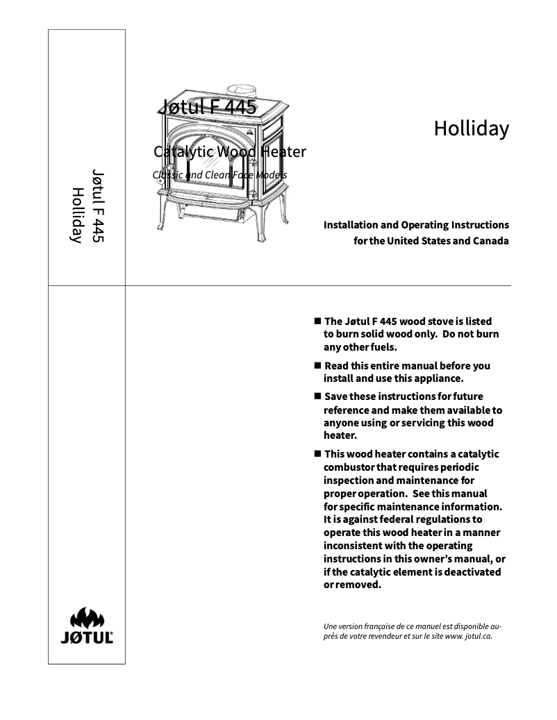 First page image of the manual for F 445 Holliday CF