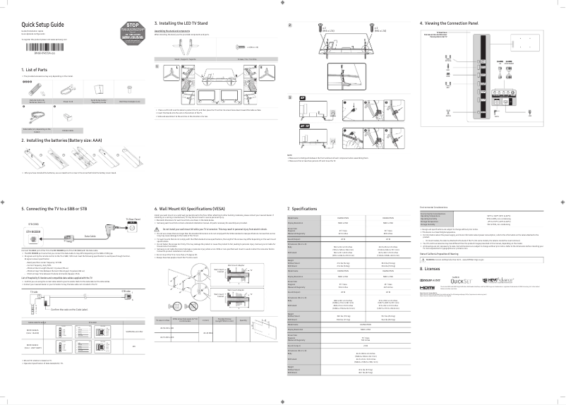 First page image of the manual for HG43RU750N