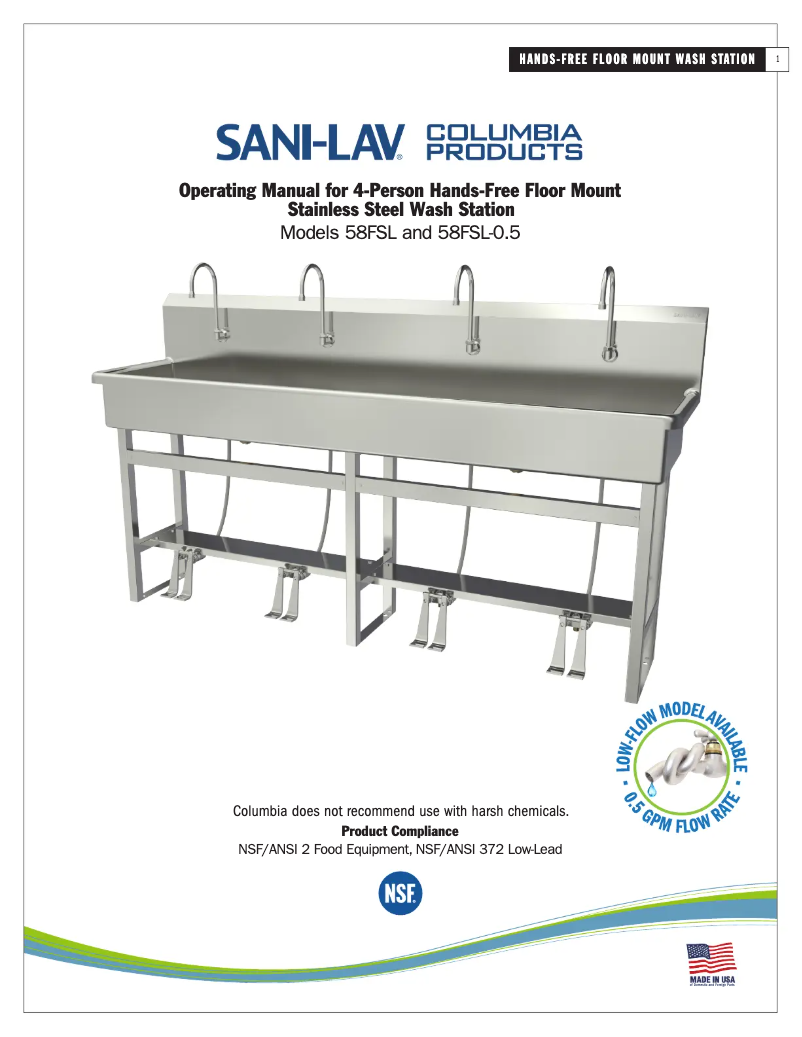 First page image of the manual for 58FSL