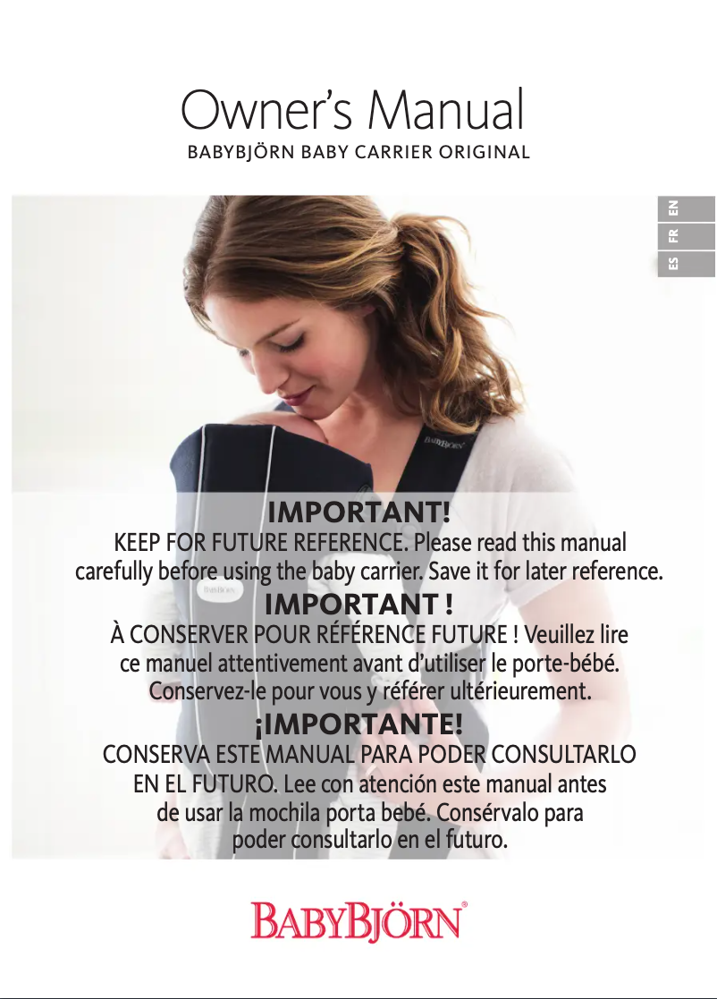 First page image of the manual for Baby Carrier Original