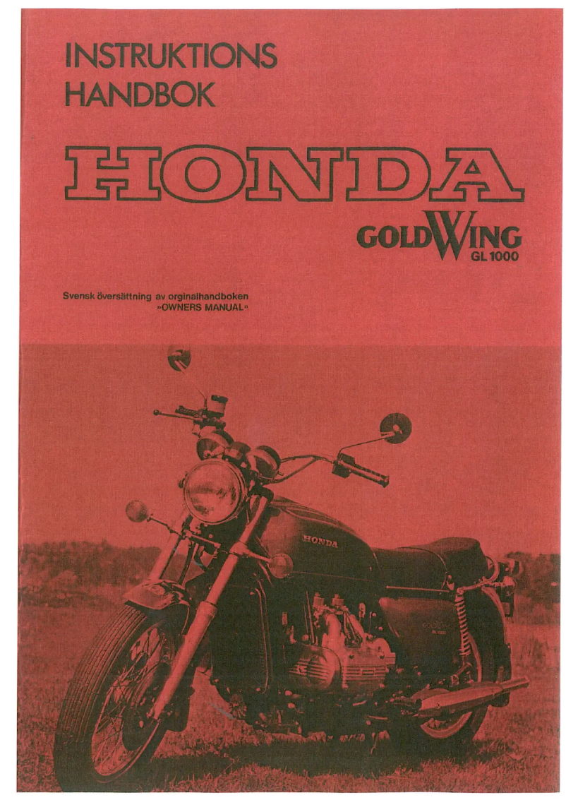 Page 1 de la notice Manuel utilisateur Honda GL 1000