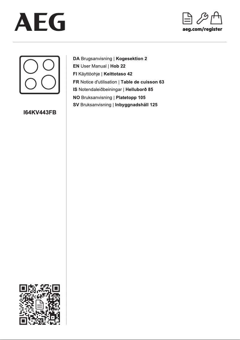 Page 1 of the manual User Manual Electrolux I64KV443FB