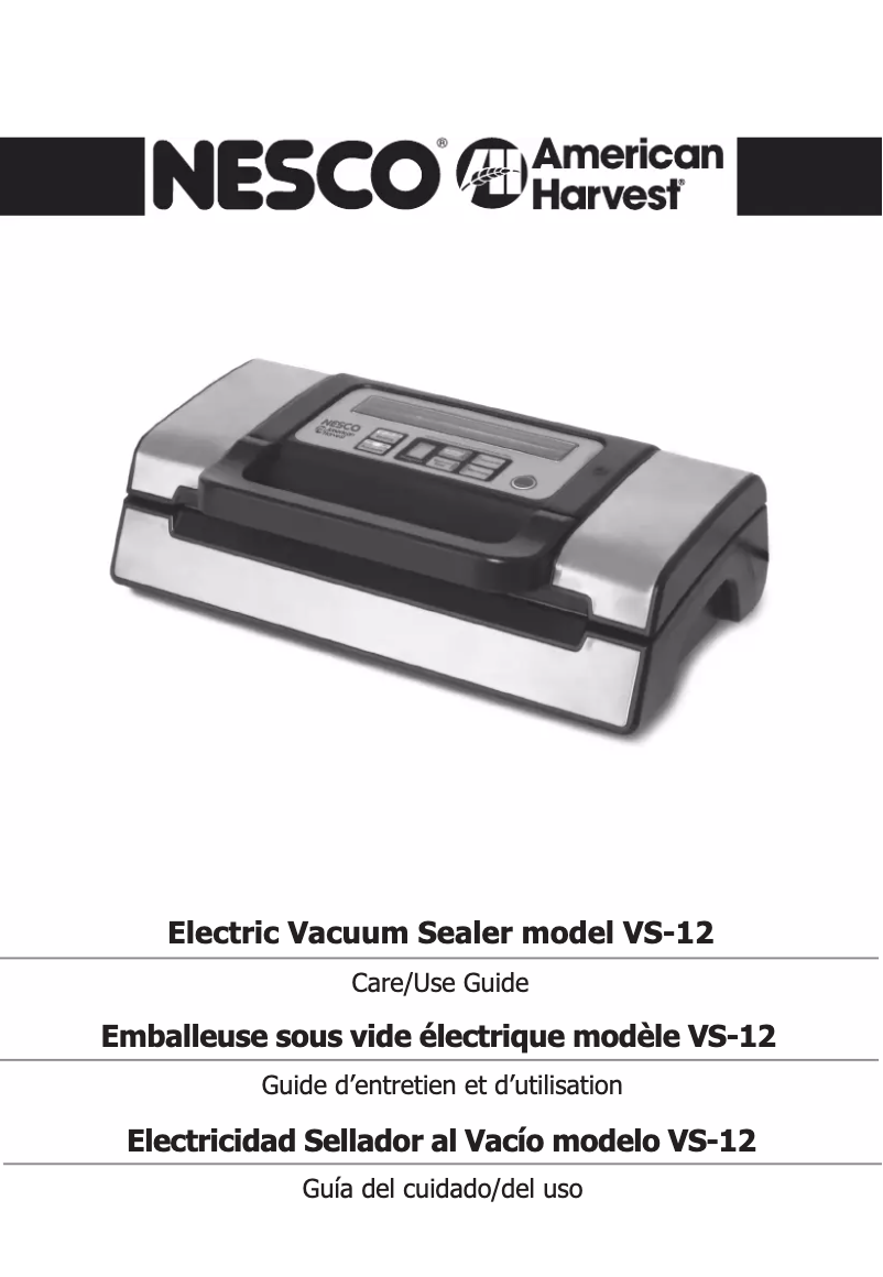 First page image of the manual for VS-12