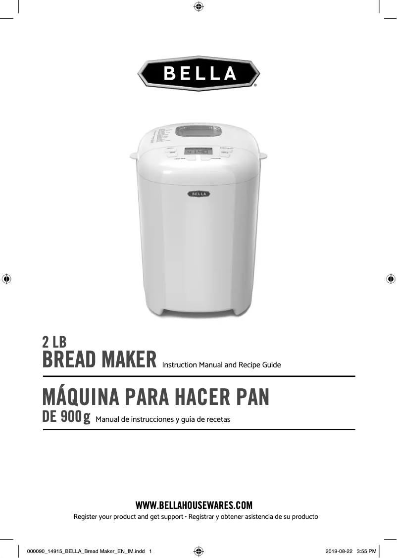 Page 1 of the manual User Manual Bella 2lb Bread Maker