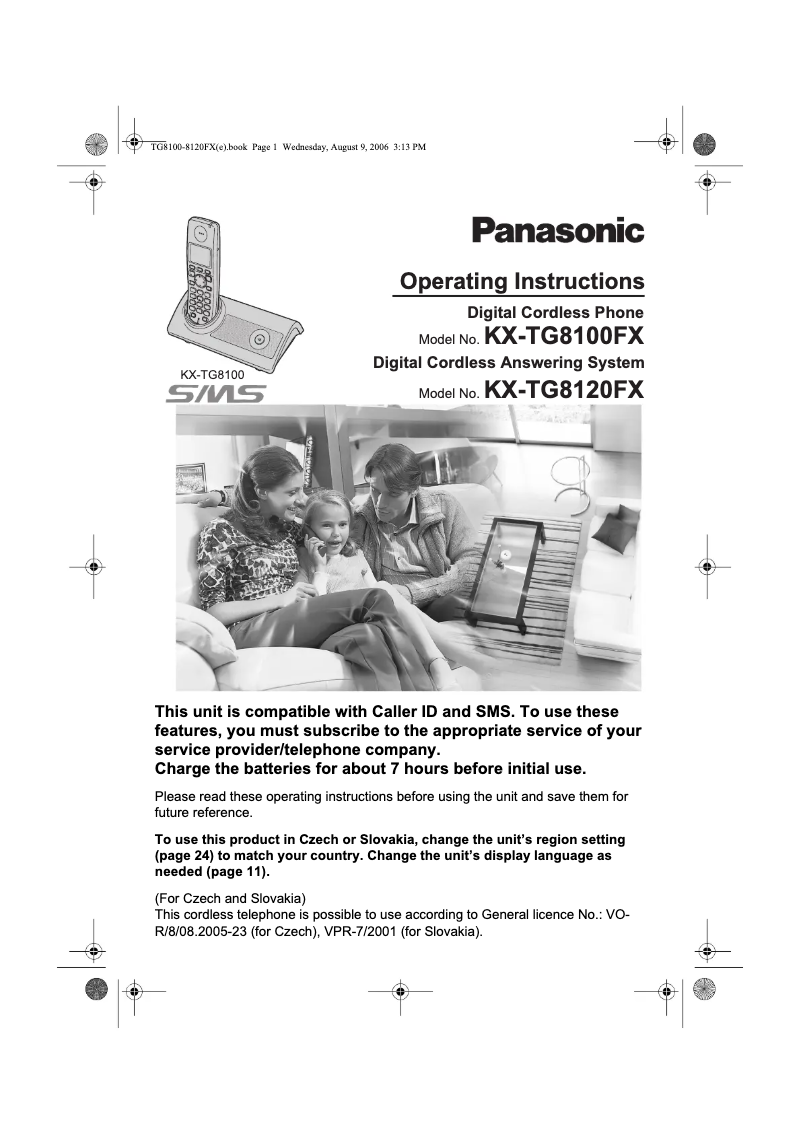 Page 1 of the manual User Manual Panasonic KX-TG8102FX