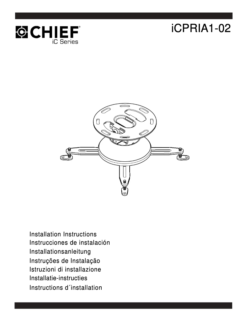 Page 1 of the manual User Manual Chief iCPRIA1T03