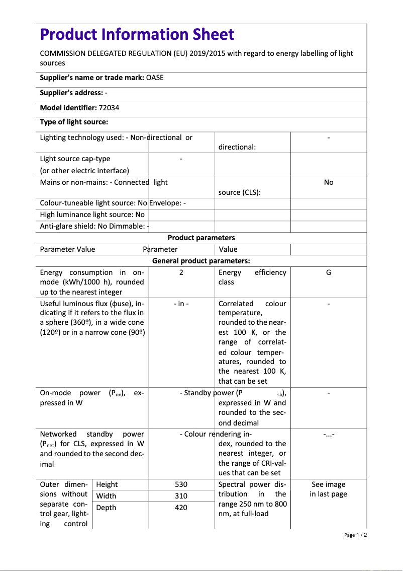 First page image of the manual for biOrb FLOW 30