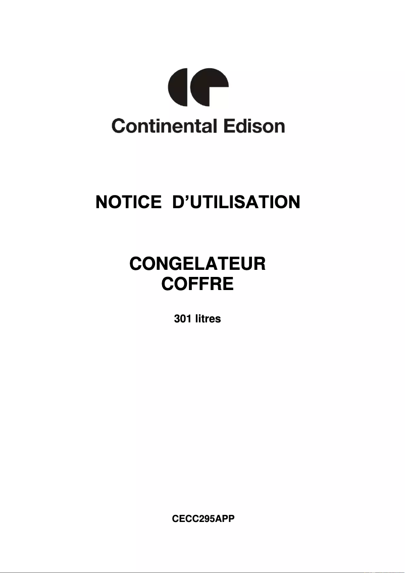 Page 1 of the manual User Manual Continental Edison CECC295APP