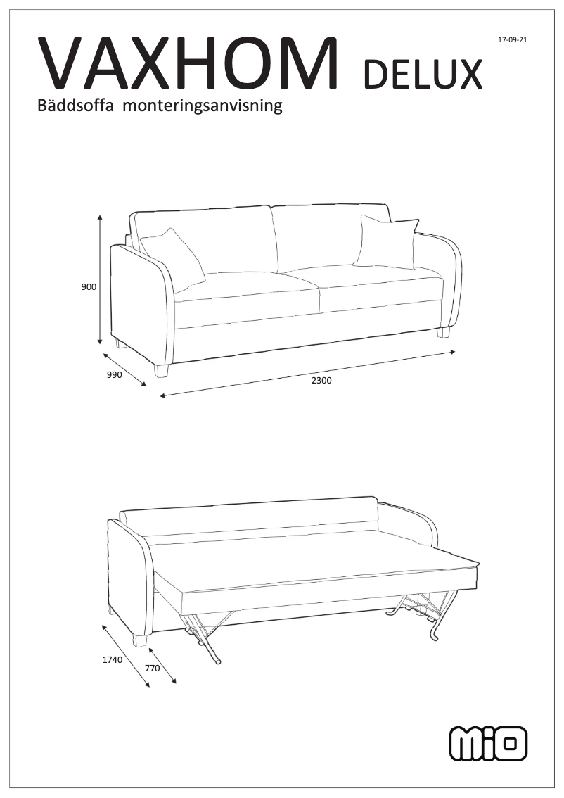 Page 1 of the manual User Manual Mio Vaxholm Delux