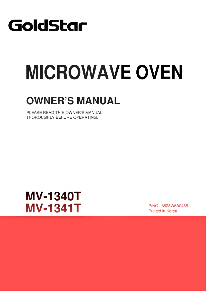 Page 1 of the manual User Manual LG MV-1340T