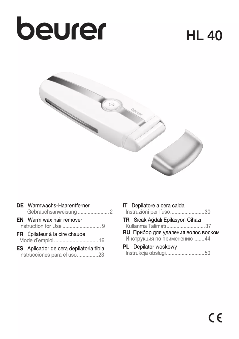 Page 1 of the manual User Manual Beurer HL 40