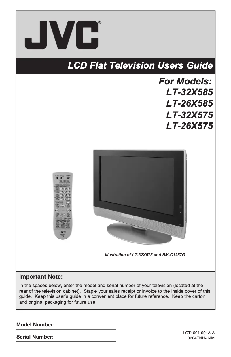 First page image of the manual for LT-26X575