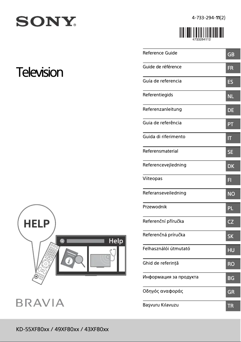 Page 1 of the manual User Manual Sony Bravia KD-43XF8096