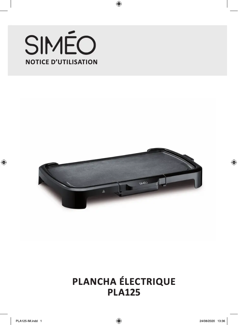 Page 1 de la notice Manuel utilisateur Siméo PLA125